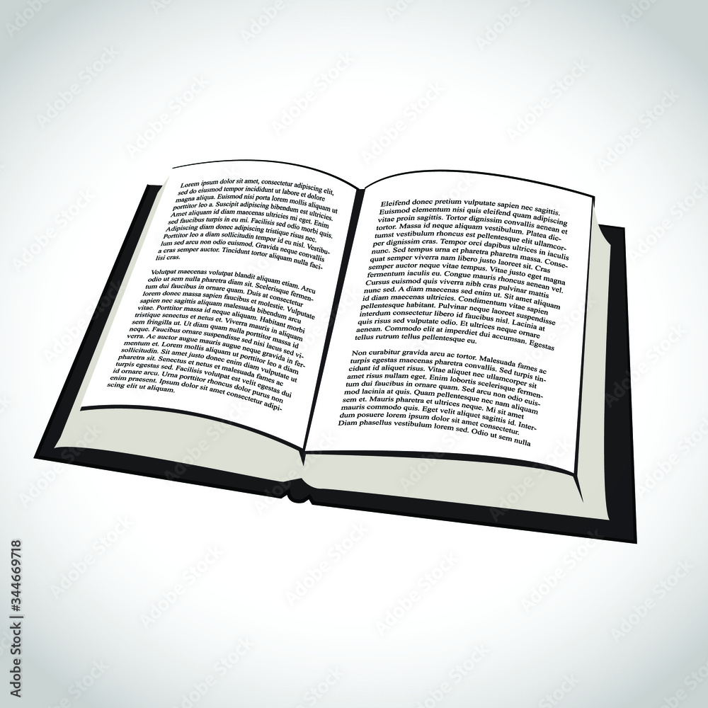 Fototapeta premium Illustration of an open book.