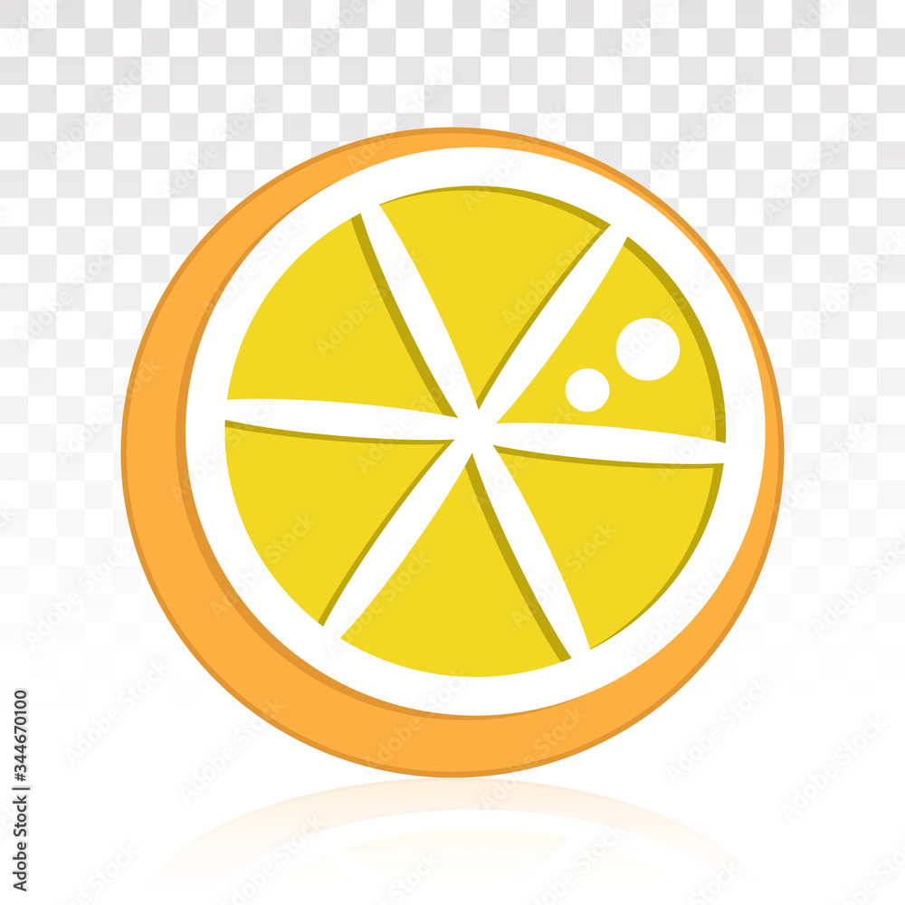 Lemon citrus half slice or Citric acid flat icons on a transparent background Lemon citrus half slice or Citric acid flat icons on a transparent background