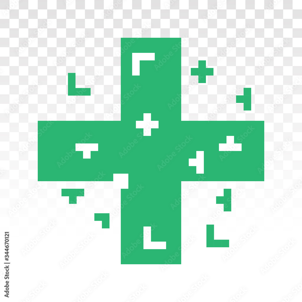 Puzzle shaped first aid medical sign icons on a transparent background Puzzle shaped first aid medical sign icons on a transparent background