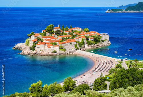 Sveti Stefan island resort town, Montenegro photo