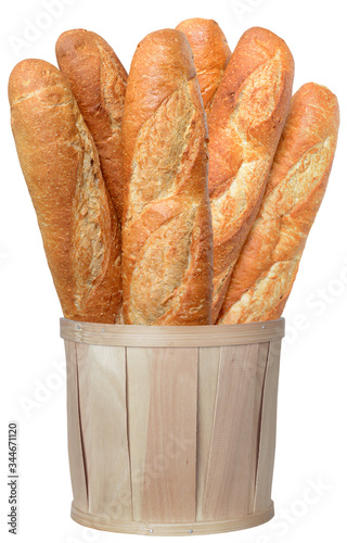 a bunch of baguette bread