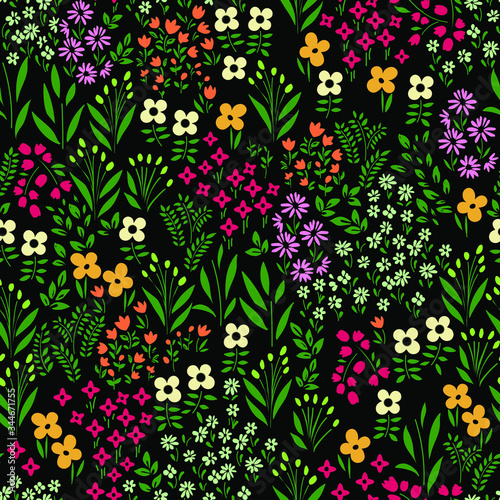 multi color ditsy floral - seamless background