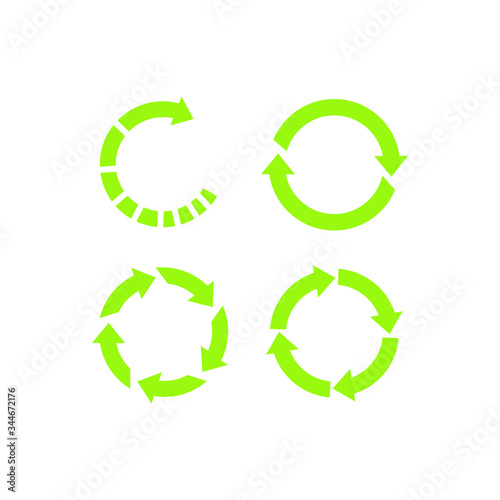 vector illustration of a set of recycling symbols