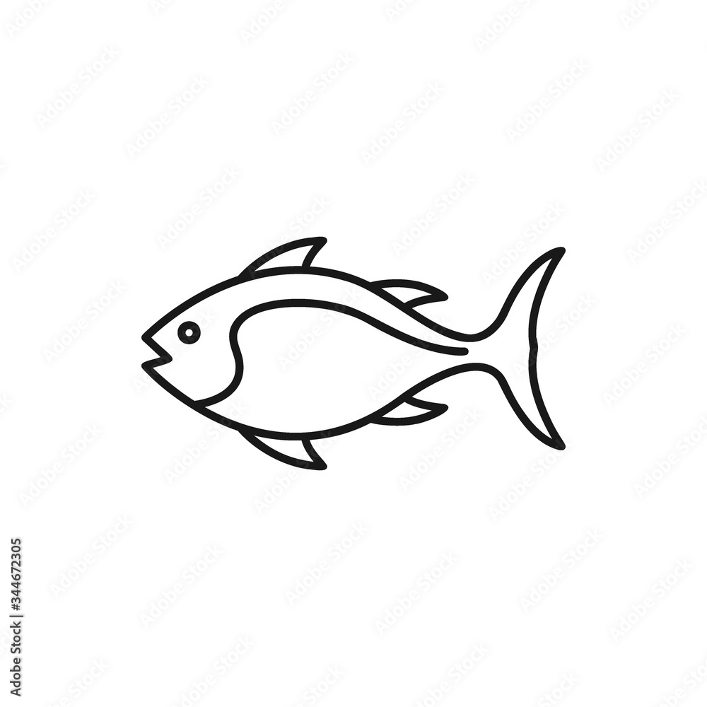 Fish icon logo flat vector illustration Fish icon logo flat vector illustration