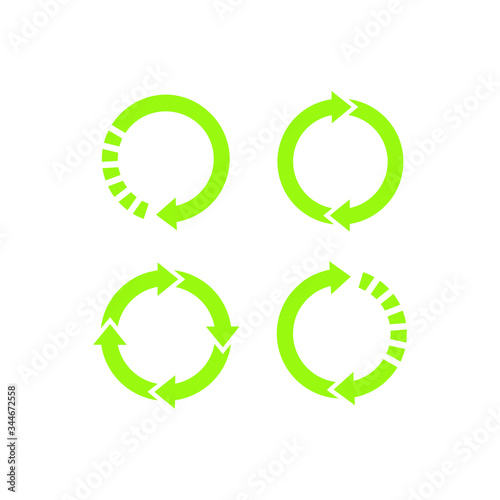 vector illustration of a set of recycling symbols