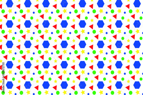 Patrón de figuras geoéetricas sobre fondo de color