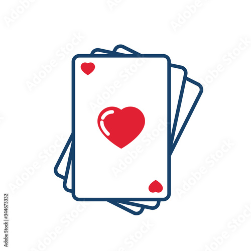 gambling cards icon, line and fill style