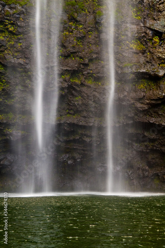Hanakapi ai Falls Into Hanakapi  ai Stream Deep Inside Hanakapi ai Valley  Kauai  Hawaii  USA