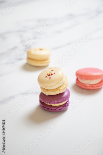 Macarons - Pink, Purple, and White