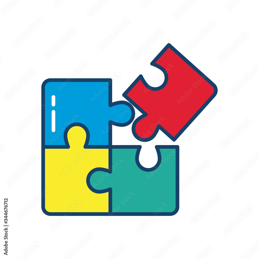 jigsaw puzzles icon, line and fill style jigsaw puzzles icon, line and fill style