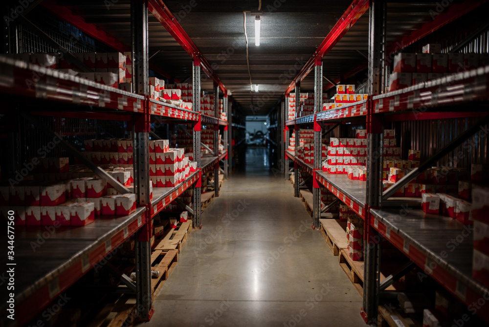 Warehouse storage of retail merchandise shop.