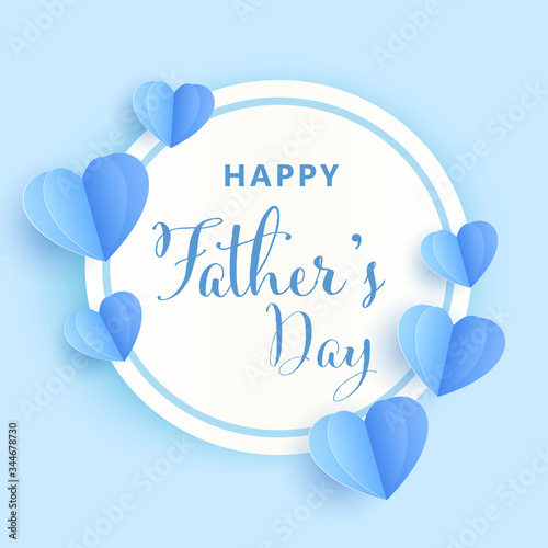 Father'sday banner in paper cut style.