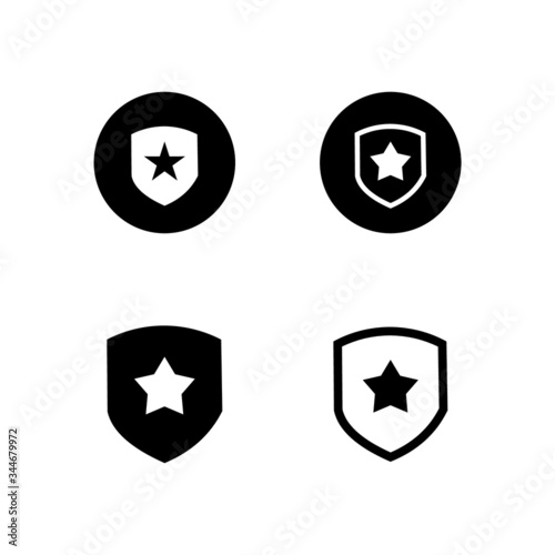 SHIELD STAR Icon symbol Flat vector illustration for graphic and web design.	

