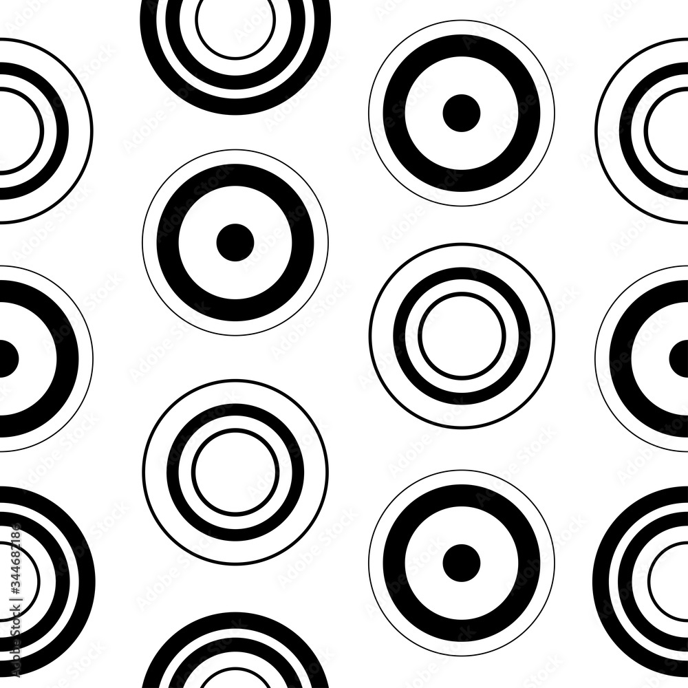 Seamless doodle background with geometric shapes, circles. Seamless doodle background with geometric shapes, circles.