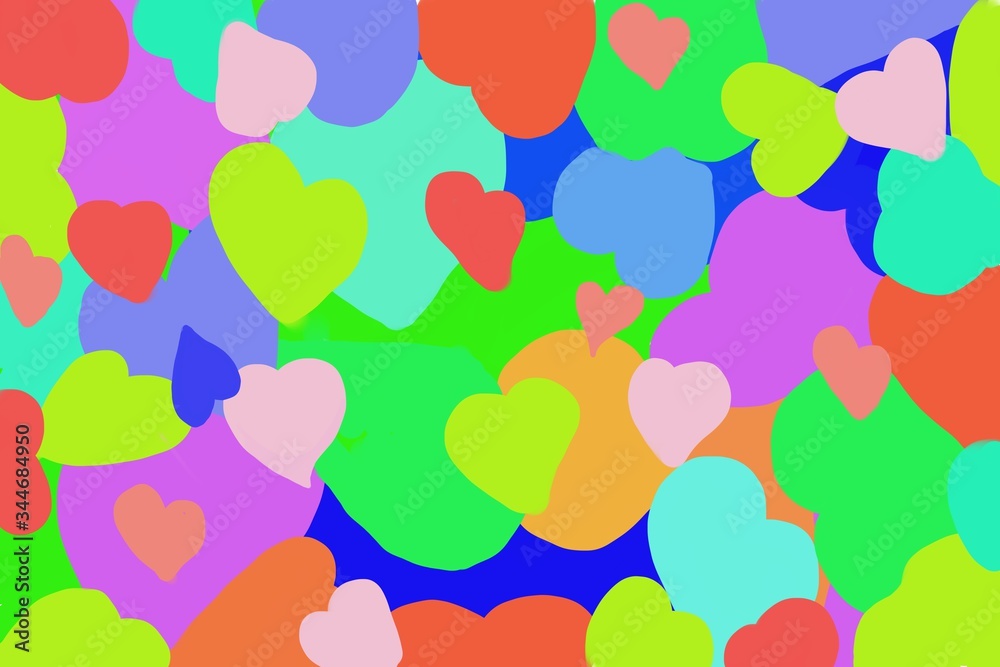 ultracolored multicolored hearts symbol background