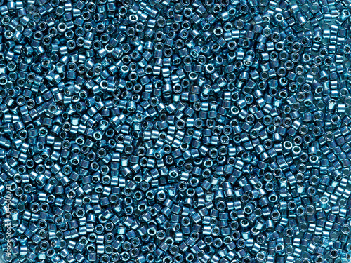 Blue Japanese beads.MIYUKI Delica, metallized.