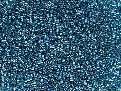 Blue Japanese beads.MIYUKI Delica,  metallized.