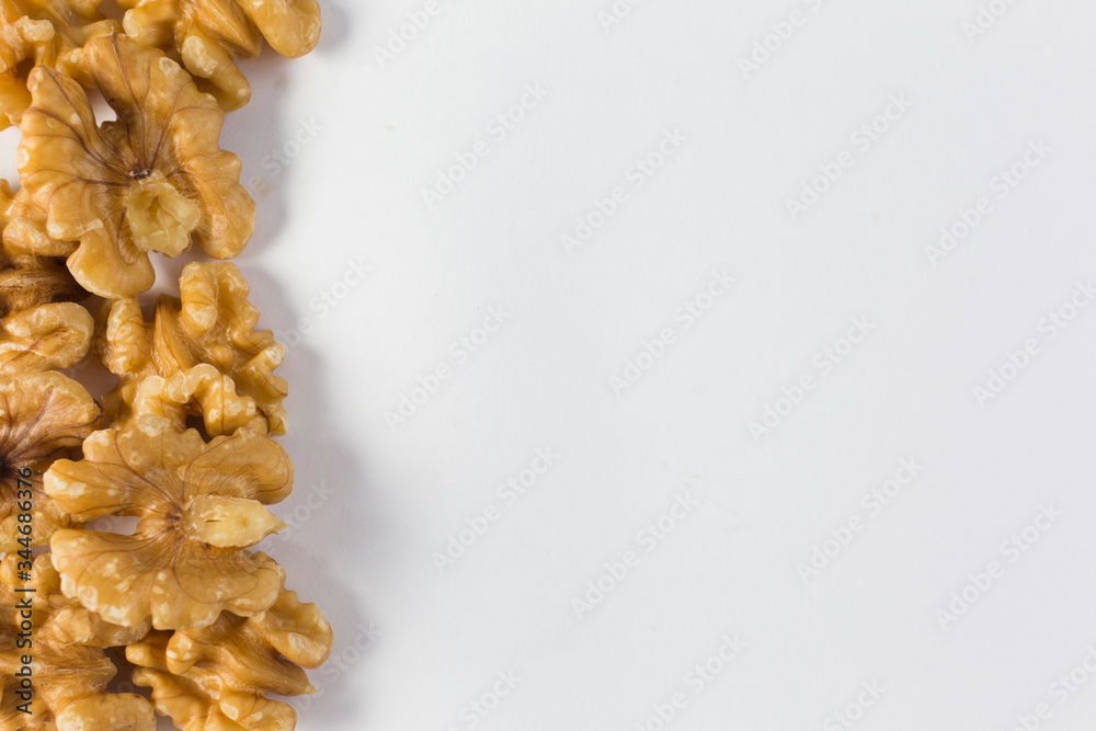 Walnuts isolated on white background