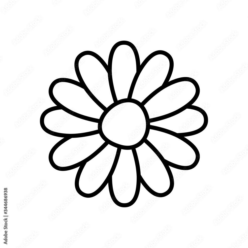 cute flower icon, line style cute flower icon, line style