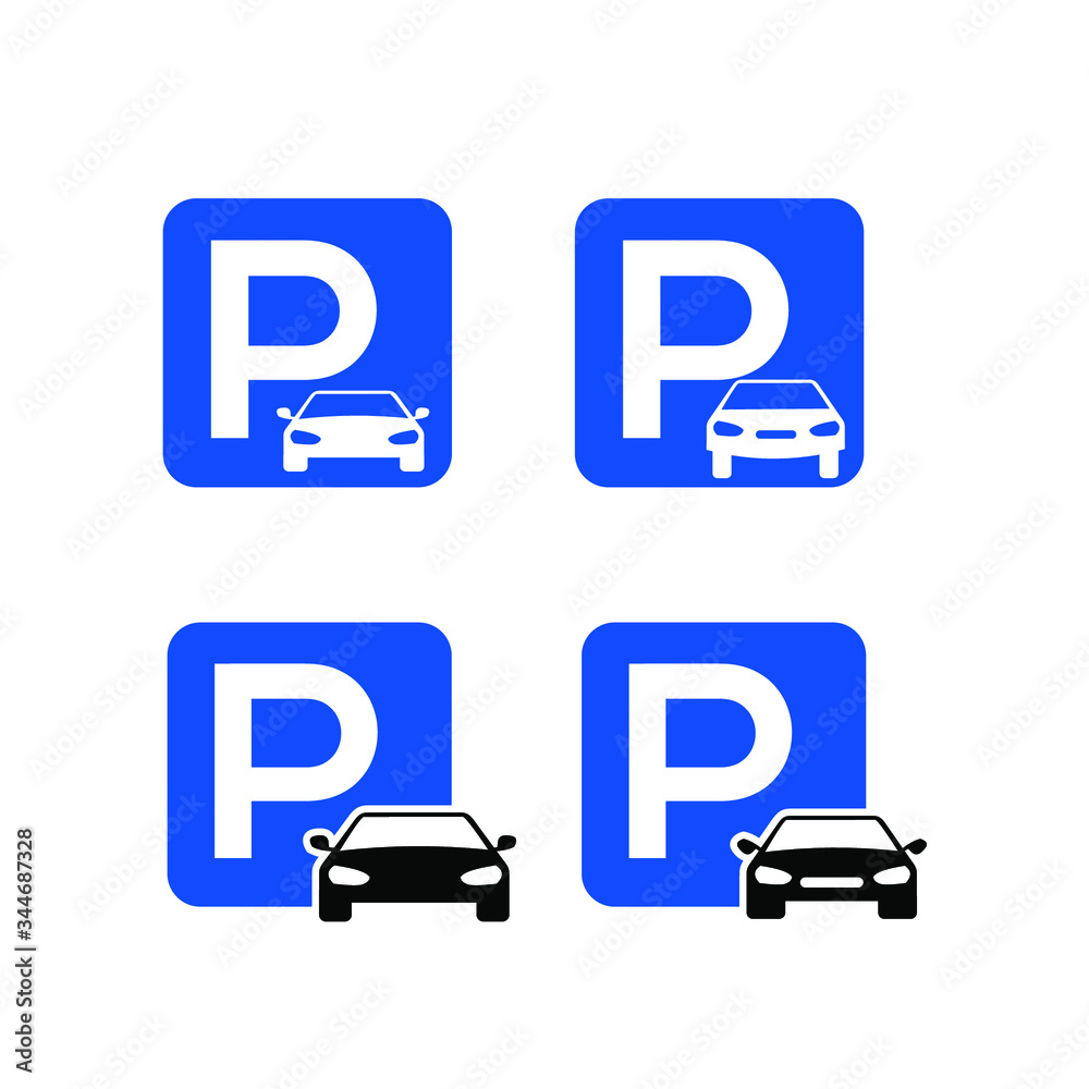 car parking icon white isolated on blue background vector illustration car parking icon white isolated on blue background vector illustration