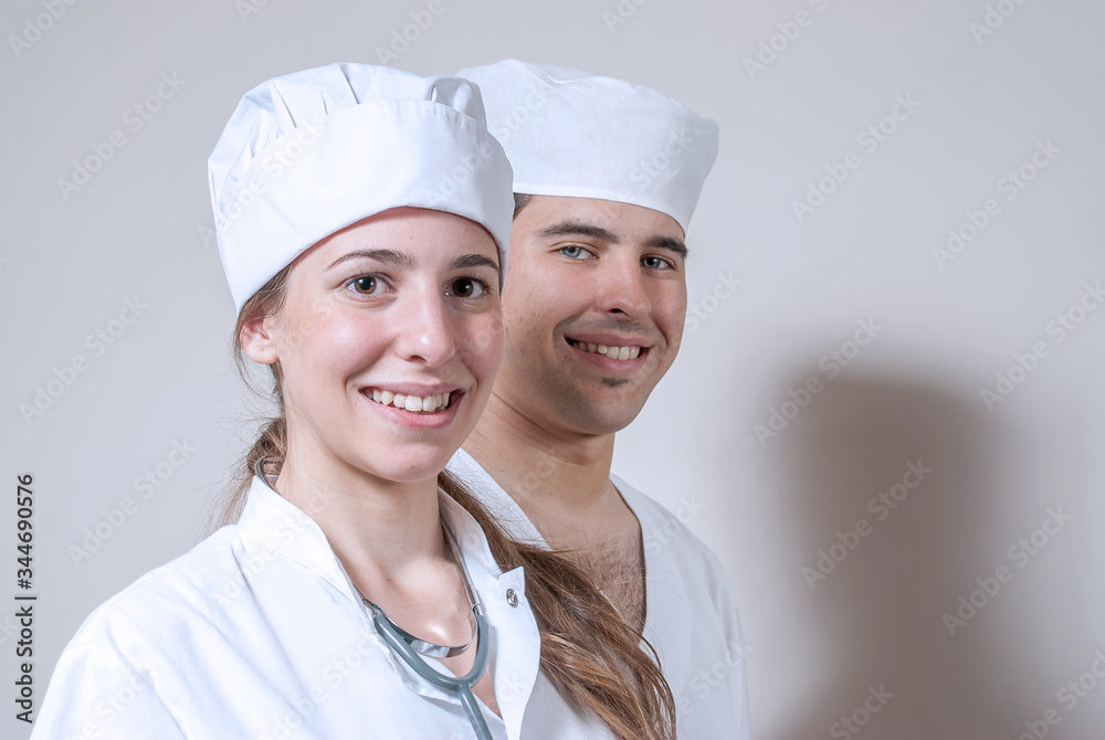 portrait of young medical students in a hospital portrait of young medical students in a hospital