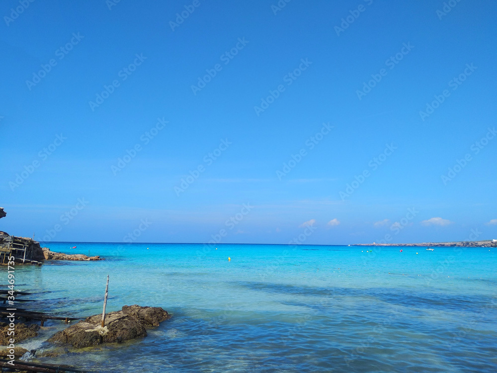 sandy beach for summer balearic holidays in cala saona in formentera island sandy beach for summer balearic holidays in cala saona in formentera island