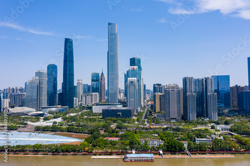 Aerial photography of CBD building city scenery in Guangzhou, China © zhonghui