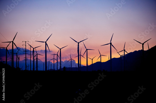 Wind Turbines at Sunset