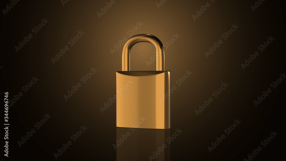 3d golden padlock, symbol of safety and protection concept. 3d golden padlock, symbol of safety and protection concept.
