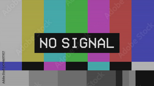 Valokuva Vintage VHS glitch defects noise and artifacts effect.