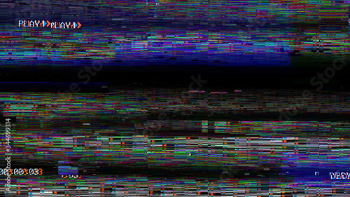 Vintage VHS glitch defects noise and artifacts effect.