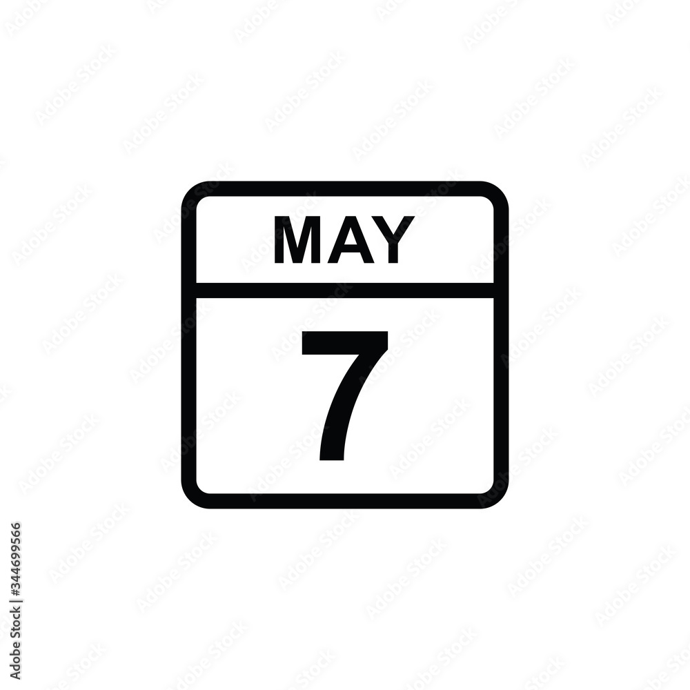 calendar - May 7 icon illustration isolated vector sign symbol calendar - May 7 icon illustration isolated vector sign symbol