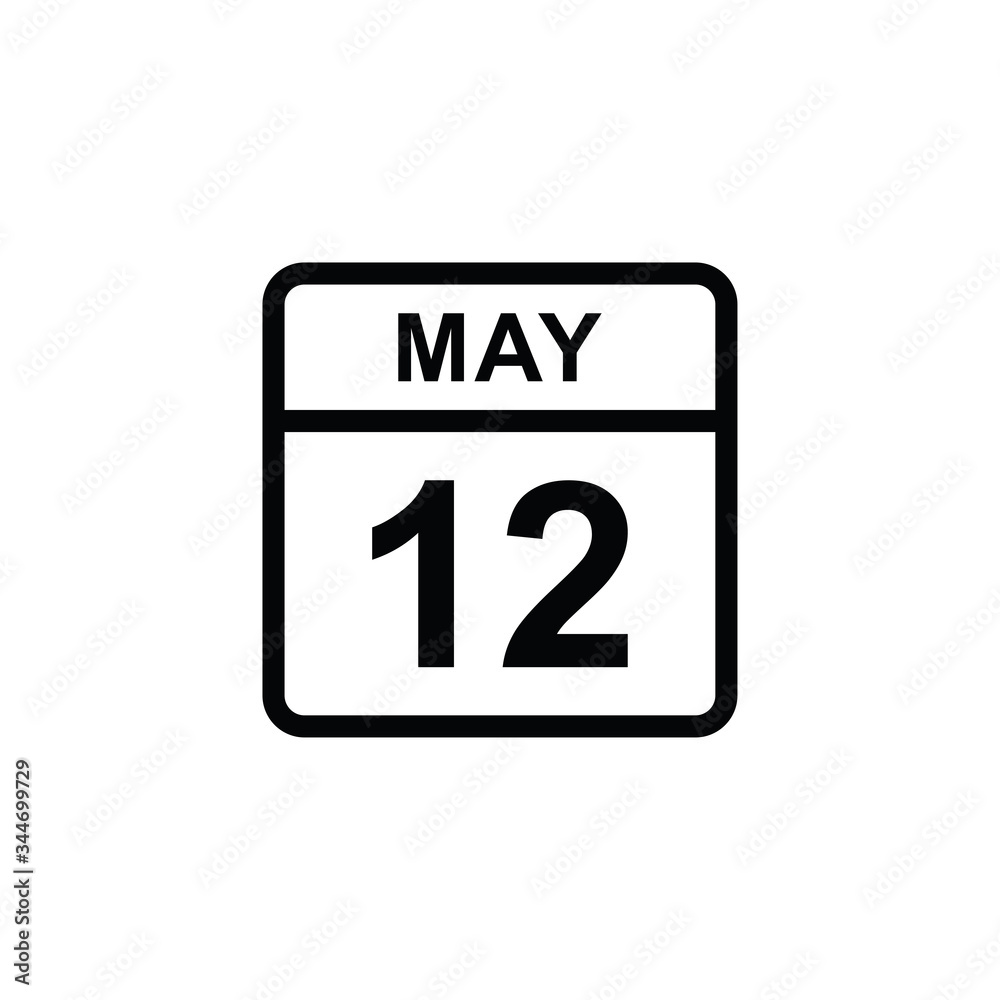 calendar - May 12 icon illustration isolated vector sign symbol
