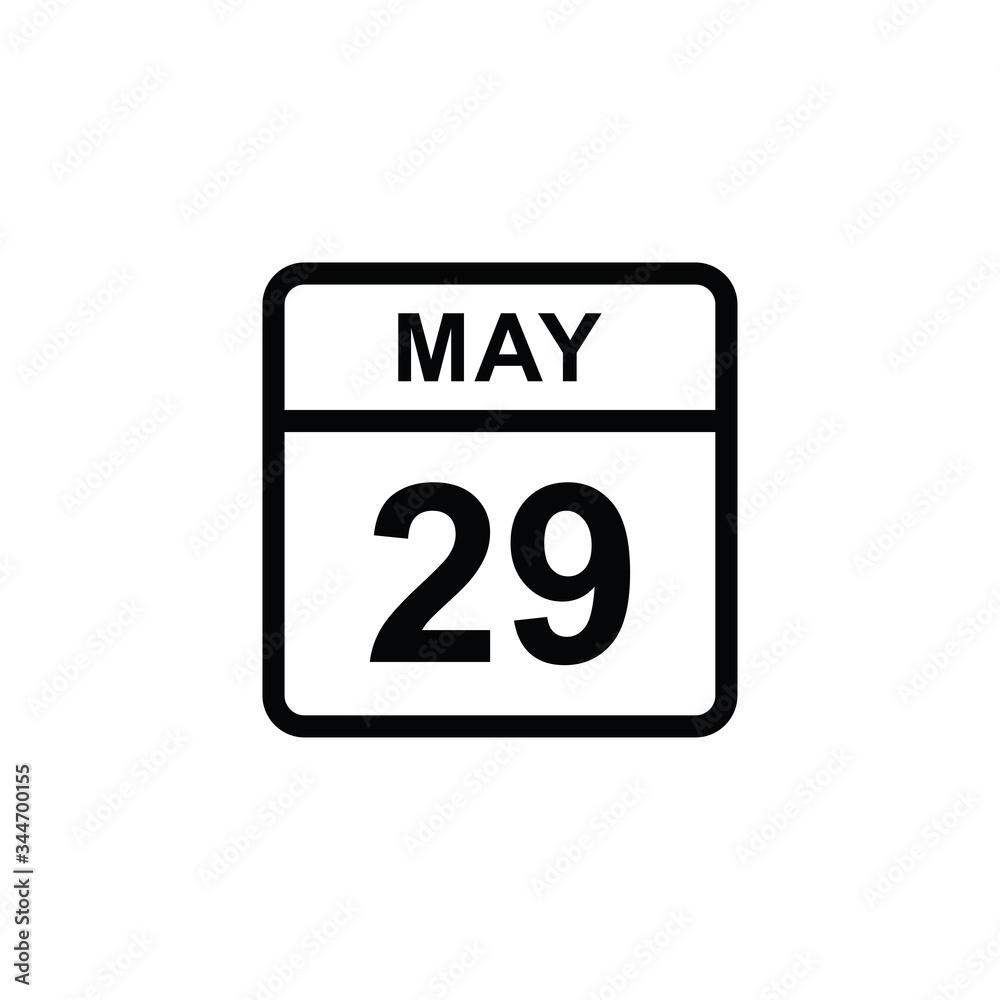 Obraz premium calendar - May 29 icon illustration isolated vector sign symbol