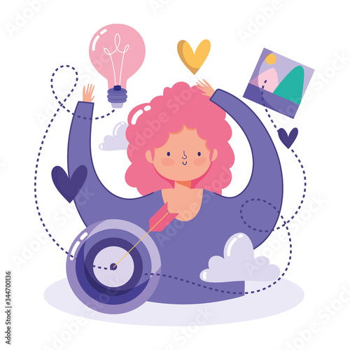 people creativity technology, girl target idea photo love cartoon