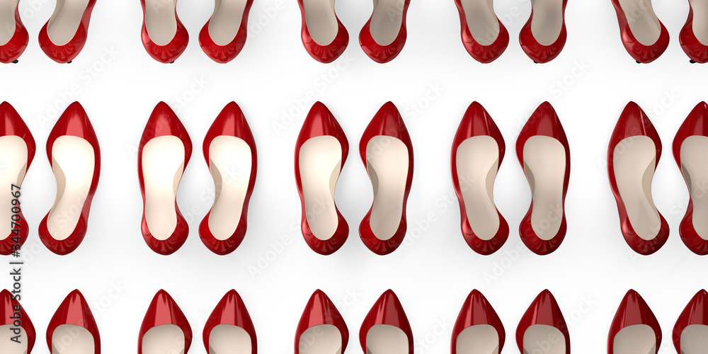 Red high heel shoes - 3D illustration Red high heel shoes - 3D illustration