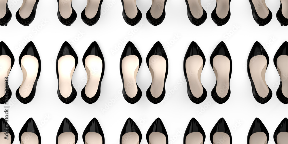 Black high heel shoes - 3D illustration Black high heel shoes - 3D illustration