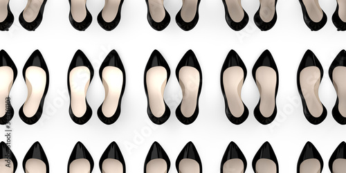 Black high heel shoes - 3D illustration