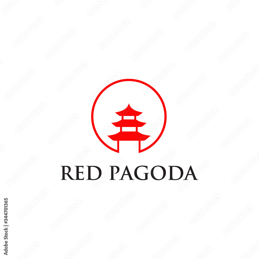 Pagoda building logo design vector template Pagoda building logo design vector template