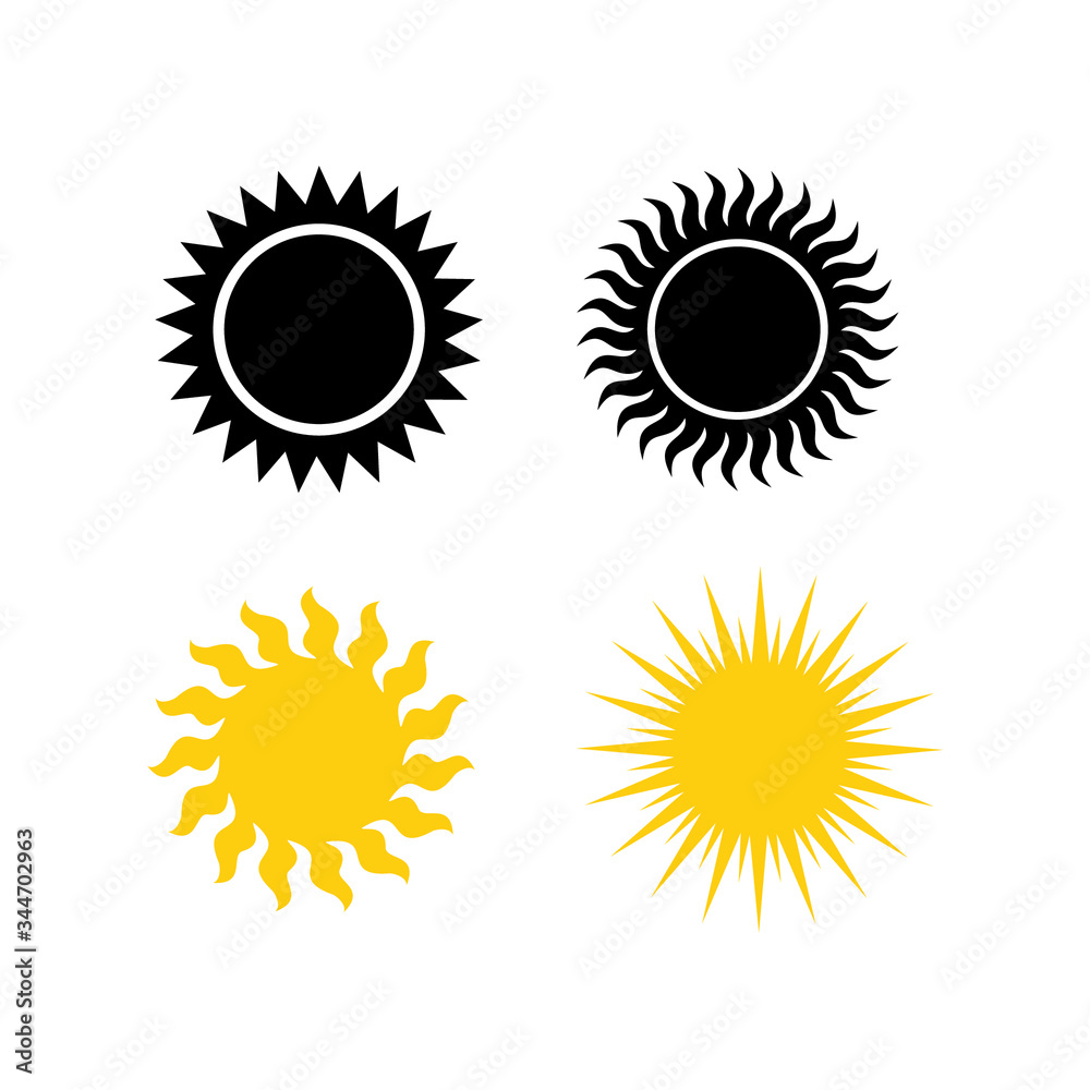 set of sun icons set of sun icons