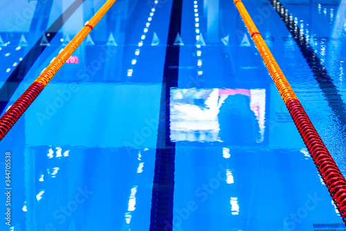 Empty Olympic swimming pool