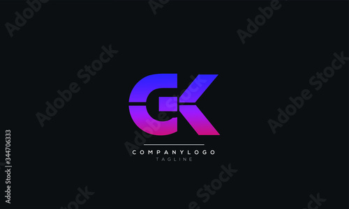 GK Letter Logo Design Icon Vector Symbol