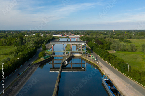 Tijsluis - a lock on the Dender river, in Dendermonde, Belgium