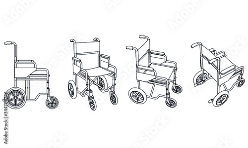 Wheelchair design medical element vector.