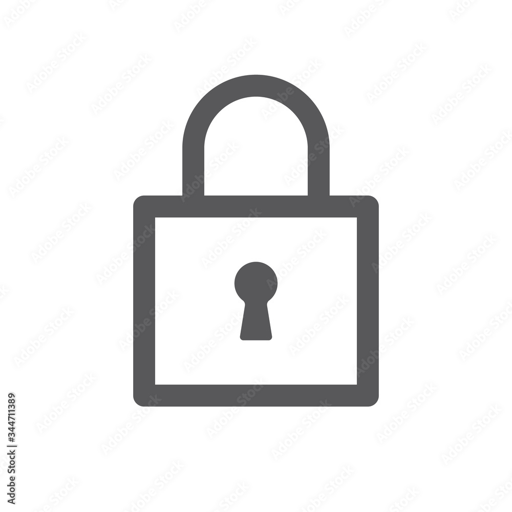 Padlock linear icon, symbol of security and safety. Lock pictogram. Padlock linear icon, symbol of security and safety. Lock pictogram.