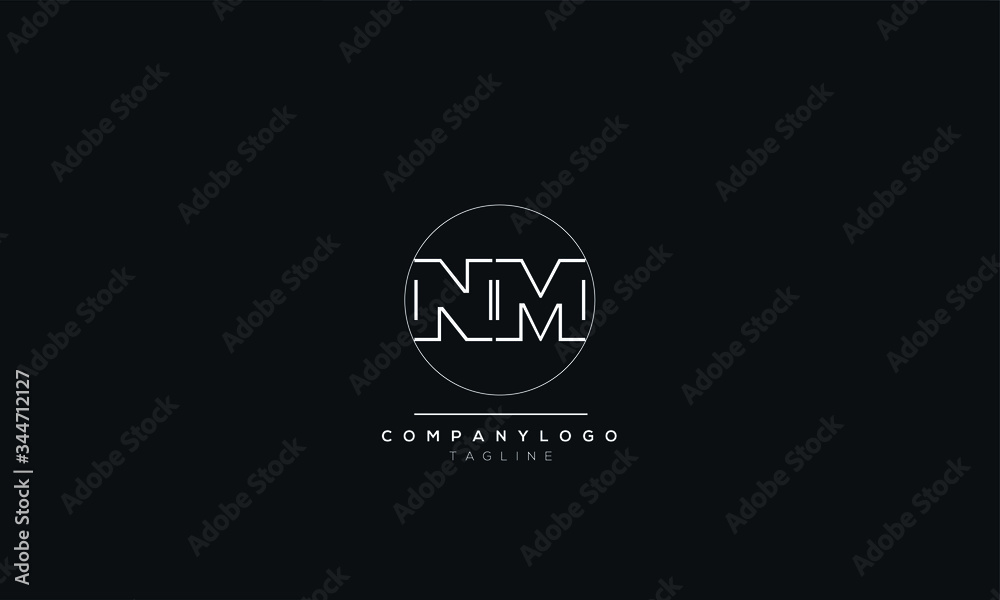 NM Letter Logo Design Icon Vector Symbol