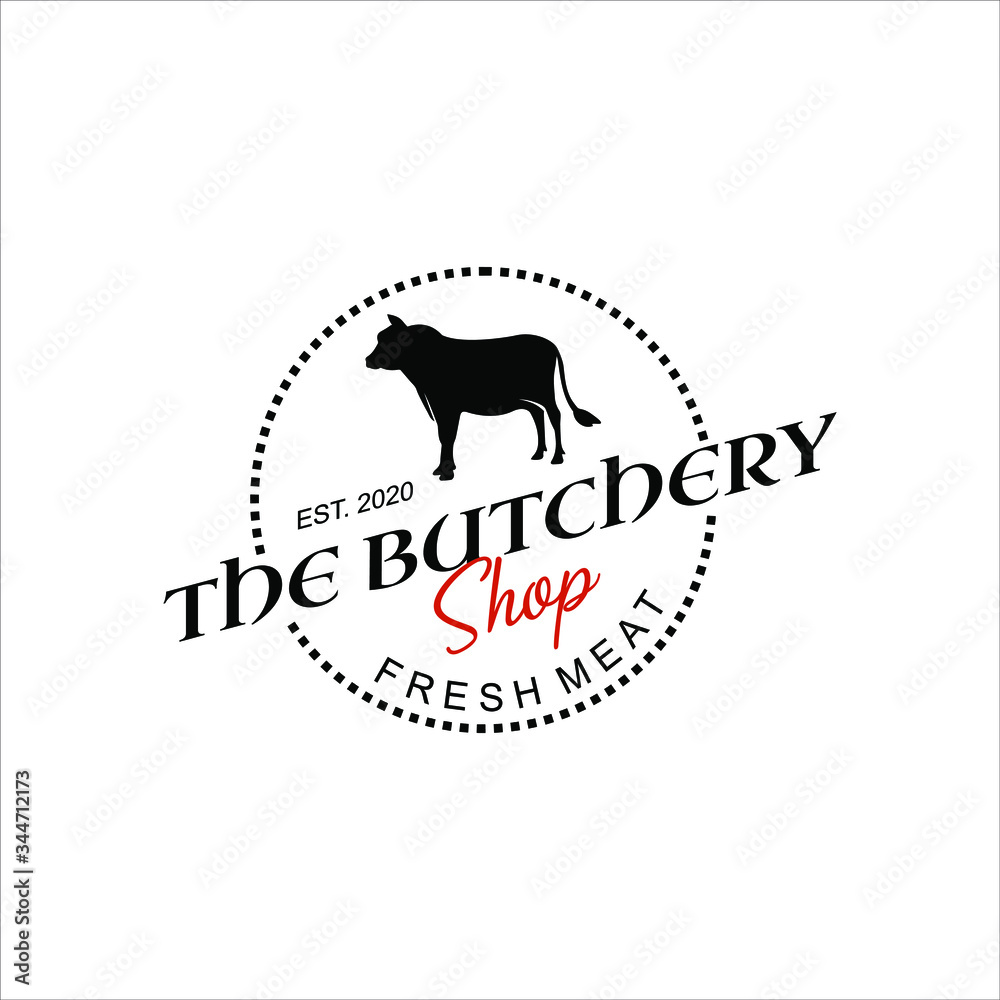 butcher logo beef chop and cut vector food industry graphic design emblem template idea