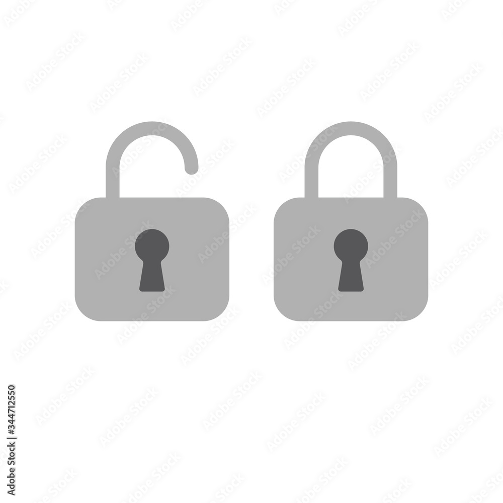 Lock open and closed icons. Symbol of securty and safety, keyhole and padlock pictograms. Lock open and closed icons. Symbol of securty and safety, keyhole and padlock pictograms.