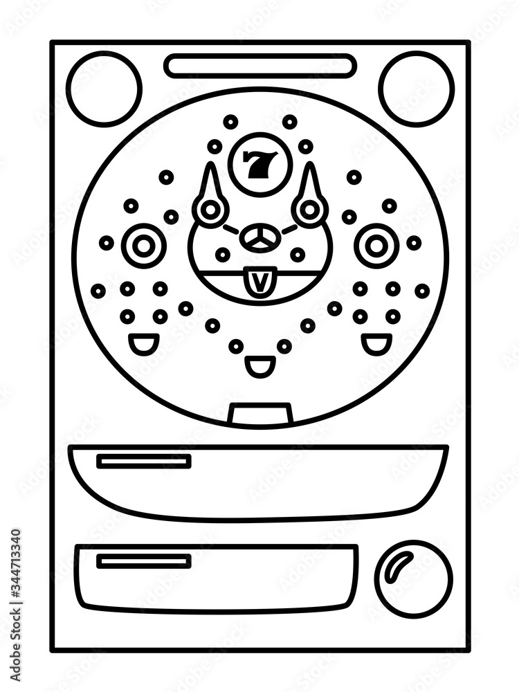 パチンコ 羽根モノ 線画 フィーバー イラスト アイコン Stock Vector Adobe Stock