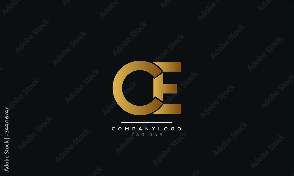 CE EC C E Letter Logo Design Icon Vector Symbol